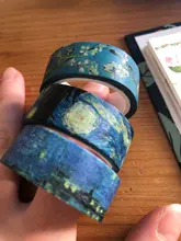 3 unids/pack clásico Van Gogh conjunto de cintas Washi estrellado adhesivo de cielo cinta DIY Scrapbooking etiqueta engomada etiqueta adhesiva