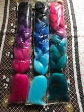 Qp-pelo trenzado Jumbo de 24 pulgadas, 100g, morado, verde, plateado, sintético, ganchillo, trenzas, 100 colores