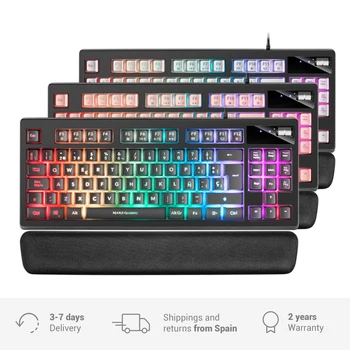 Mars Gaming MKAX, TKL H-Mech Gaming keyboard, RGB, Gel wrist rest, Spanish keyboard, french or Portuguese, pink, white or black 
Mars Gaming MKAX, TKL H-Mech Gaming keyboard, RGB, Gel wrist rest, Spanish keyboard, french or Portuguese, pink, white or black