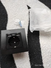 Enchufe USB Toma de corriente estándar de la UE doble Usb de pared hembra cargador AC110V-250V 16A Panel de vidrio de cristal/Panel de plástico de