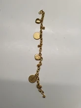 FINE4U B127 de acero inoxidable Rolo cadena pulsera corazón dije de monedas pulseras para hombres mujeres 2019 joyería religiosa