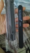 10 unids/lote negro de madera lijado archivos esmalte de uñas pulido bloques de 240/320 granos de uñas de tiras de doble cara para manicura