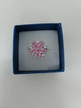Nuevo romántico flor de cerezo circón anillos de dama de moda elegante Sakura princesa anillos de boda de joyería de la novia