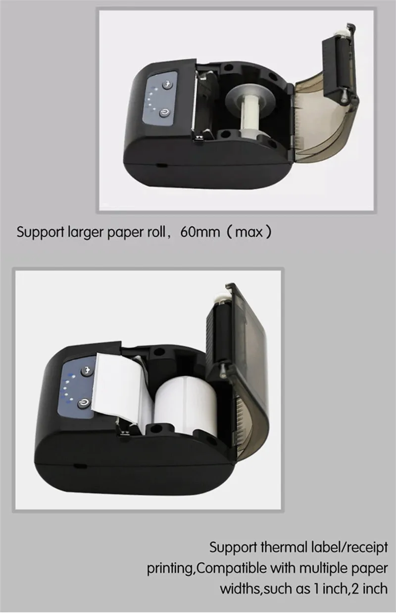 P58D 58mm mini thermal label printer for soho supermarket clubs (13)
