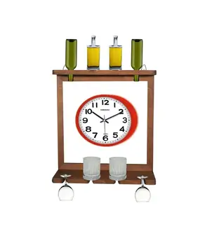 Wall Clock Wooden Wine Organizer Rack Bottle Wood Wine Holders Beer Whiskey Bottle Organizer Holders Bar Home Party Kitchen Acce 
Wall Clock Wooden Wine Organizer Rack Bottle Wood Wine Holders Beer Whiskey Bottle Organizer Holders Bar Home Party Kitchen Acce