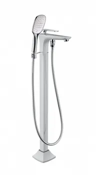 Mixer floor standing bath with shower Timo Helmi 4000/00-16y-cr Chrome-White 
Mixer floor standing bath with shower Timo Helmi 4000/00-16y-cr Chrome-White