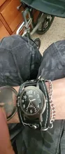 Reloj de pulsera de cuarzo con correa de cuero para hombre, cronógrafo Steampunk con tapa de Calavera, con cadena, 2019