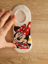 Disney-Calcetines de algodón para niña, medias invisibles de tobillo de Minnie, Mickey, Pato Donald, verano y otoño