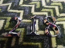 1pc 5cm de altura de oro casa etiqueta de dirección de puerta etiqueta moderna bronce casa número Digital #0-9 Hotel apartamento Placa de puerta