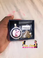 Colgante de doble cara con foto giratoria para hombre, collar con medallones de 4mm, cadena de tenis de circón, joyería de Hip Hop de 2x1,65 pulgadas