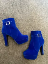 Nueva moda Otoño exfoliante hebilla mujeres Ultra alta tacones plataforma de tacón grueso 0 botas zapatos de mujer