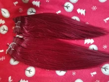 Rebecca-mechones de pelo liso brasileño tejido, 4 mechones, 190g, negro, marrón, rojo, cabello humano en 6 colores #1 # 1B #2 #4 # 99J # Burgundy