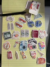 46 unidades por paquete, pegatinas de etiqueta de paisaje de viaje, etiquetas de papelería decorativas, pegatinas de Scrapbooking, álbum diario Diy, etiqueta adhesiva