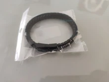 ZOSHI-pulsera de cuero trenzado Punk para hombre, brazalete de acero inoxidable, cierre magnético, color negro y rojo