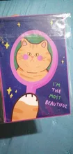 Ins-tarjetas postales de gato de dibujos animados Kawaii, Tarjetas de Navidad, accesorios para posar, tarjeta de felicitación de cumpleaños, regalo de Año Nuevo