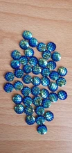 40 piezas 8mm 10mm 12mm Colores mixtos sirena pescado escala plana trasera Diamante de imitación redondo cabujón adorno Scrapbooking manualidades DIY