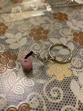 Llaveros de perla artesanal a la moda para hombre y mujer, llaveros colgantes de aleación, taza de café o té