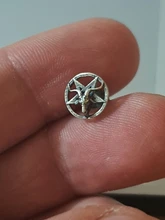 MKENDN-pendientes de plata de primera ley con forma de oveja, aretes pequeños, plata esterlina 925, pentagrama, estilo gótico, Unisex