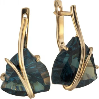 Aloris earrings with 2 Topaz in red gold 
Aloris earrings with 2 Topaz in red gold