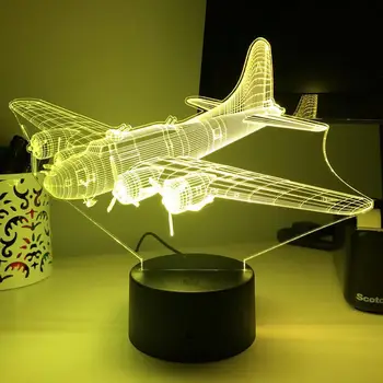 WW2 B-17 Plane Bomber 3D Night Light LED Lamp Optical Illusion Lampara Lighting Creative LED Nightlights Home Decor
WW2 B-17 Plane Bomber 3D Night Light LED Lamp Optical Illusion Lampara Lighting Creative LED Nightlights Home Decor