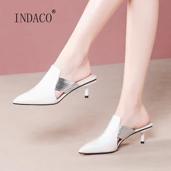 Women Leather High Heel Slipper Fashion Sexy Party Shoes Women Slip on 5cm
Women Leather High Heel Slipper Fashion Sexy Party Shoes Women Slip on 5cm