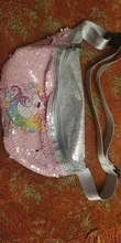 Riñonera con estampado de lentejuelas para mujer, bolso de cintura con dibujos animados y purpurina para teléfono
