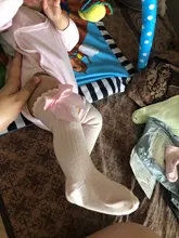 2019 nueva para niños y niñas lazo grande hasta la rodilla largo suave calcetines de algodón con lazo para bebé NIÑOS Calcetines niños calcetines meias 25