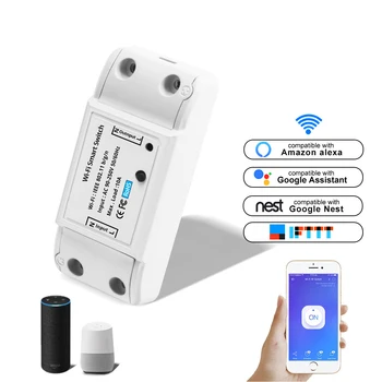 Wifi Smart Wireless Remote Switch Light Controller Module Timer Smart Life APP Work with Alexa Google Home eWeLink 10A 220V
Wifi Smart Wireless Remote Switch Light Controller Module Timer Smart Life APP Work with Alexa Google Home eWeLink 10A 220V