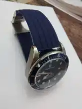 Correa de silicona para reloj, repuesto de goma de 18/20/22/24mm, correa de reloj con patrón de rayas, pulsera plegable, herramienta de hebilla de acero inoxidable