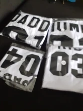 Ropa a juego para la familia, Camiseta de algodón con aspecto familiar, camisetas con estampado de letras divertidas de papá mamá chico y bebé, Tops con números para verano