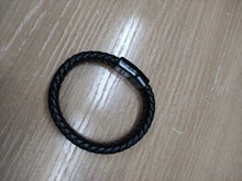 ZOSHI-pulsera de cuero trenzado Punk para hombre, brazalete de acero inoxidable, cierre magnético, color negro y rojo