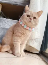 Bola de peluche de Collar para perros y gatos Collar dulce bufanda para perro lindo gatito accesorios Rosa correa para el cuello perrito con perla perro Pug Chihuahua