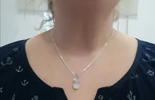 NEHZY-colgante de Plata de Ley 925 con forma de manzana y ópalo rosa, collar de 45CM de longitud