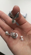 Pendientes de cristal para niña pequeña, pendientes sin Piercing, pendientes de perlas de imitación, 1 par