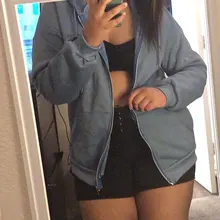 Sudadera con cremallera para mujer, estilo coreano, Top Vintage liso de manga larga, de gran tamaño Sudadera con capucha, chaqueta, abrigos grandes informales