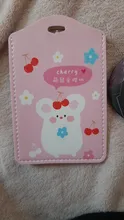 Funda de cuero PU para tarjetas de identificación para niños y niñas, con cordón, bonito Panda, dibujo de dinosaurio, funda para tarjeta de acceso