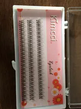 Kimcci-pestañas de visón Premium individuales, extensión de pestañas de cola de pato, racimo 3D Natural, maquillaje profesional, pestañas acampanadas, 120 Uds.