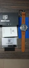 BENYAR-reloj deportivo de lujo para hombre, cronógrafo de cuero, resistente al agua, de pulsera, militar, de cuarzo, saat