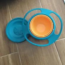 Tazón universal tipo Gyro a prueba de derrames para niños, plato giratorio infantil con diseño, práctico con rotación de 360 grados, platos de alimentación sólidos