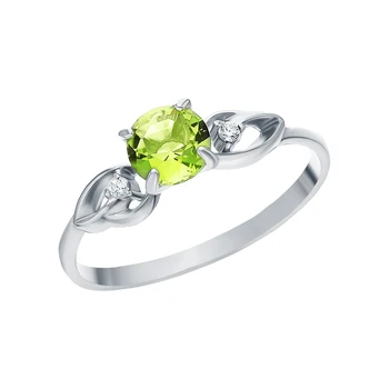 Silver ring with cubic zirconia and хризолитами synthetic sunlight sample 925
Silver ring with cubic zirconia and хризолитами synthetic sunlight sample 925