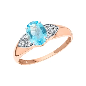 Gold ring with Topaz and cubic zirconium sunlight sample 585
Gold ring with Topaz and cubic zirconium sunlight sample 585