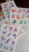 6 hojas de papel Washi para decoración de ordenador y teléfono, pegatinas impermeables de animales, pájaros, ballena, mariposa, Notebook