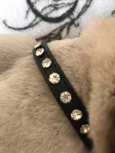 Collar de cuero sintético con diamantes de imitación para perros y gatos pequeños, accesorios para mascotas, correa para Collar de perro de diamantes, 12 colores