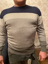 Suéter informal para hombre, Jersey de punto ajustado a rayas con cuello redondo, M-3XL de otoño, 2021