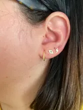 CANNER-pendientes circulares de hueso del oído para mujer y niña, de Plata de Ley 925, joyería fina para fiesta y boda