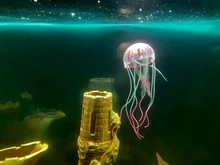 Medusa vívida Artificial brillante, pez de silicona, decoración de tanque, adorno decoración para acuario, 3 meses de garantía