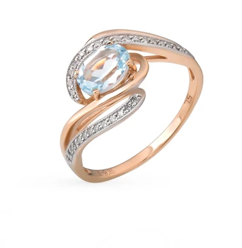 Gold ring with Topaz and diamonds sunlight sample 585 
Gold ring with Topaz and diamonds sunlight sample 585