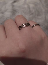Anillo de dedo con carita sonriente para mujer, sortija con carita sonriente, apertura de tamaño variable, joyería, anillo ajustable abierto