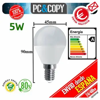 LED bulb E14 5W white light 6500K low consumption high brightness fine thread 
LED bulb E14 5W white light 6500K low consumption high brightness fine thread