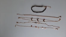 Docona-tobillera de flecha gótica negra para mujer, tobillera de cadena de lentejuelas hecha a mano, joyería para fiesta en la playa, 5 unidades/set 8851